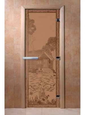 Дверь DoorWood "Банька в лесу" Бронза матовая 1900х700