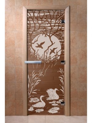 Дверь Doorwood "Лебединое озеро" бронза 1900х700