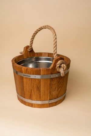 шайка woodson с нерж. вставкой 10л дуб