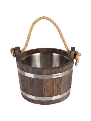 Шайка Woodson с нерж. вставкой, 4.5л, дуб темный