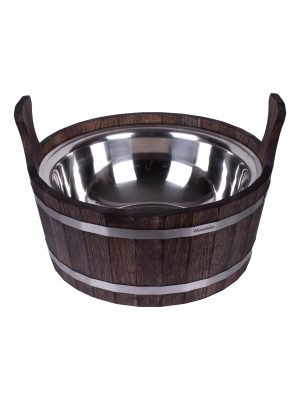 Шайка Woodson с нерж. вставкой, 15л, дуб темный