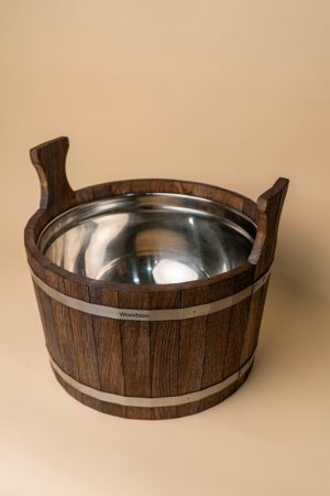 Шайка Woodson с нерж. вставкой, 17л, дуб темный