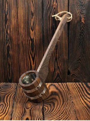 Черпак для бани Woodson с нерж. вставкой, 0.34, дуб темный