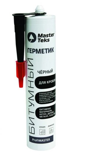 Герметик битумный для кровли MasterTeks Profi Master 260мл Черный