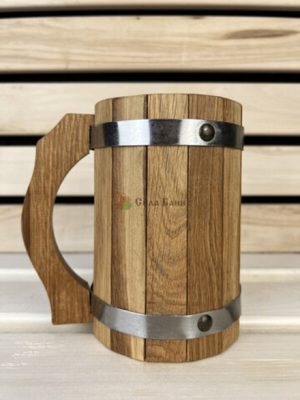 Кружка бондарная 0.6л (дуб) М-72