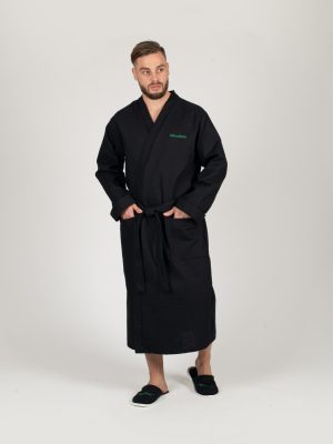 Халат Woodson вафельный с планкой (50-52,54-56) черный