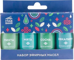 Набор эфирных масел Главбаня (пихта, мята, сосна, эвкалипт)