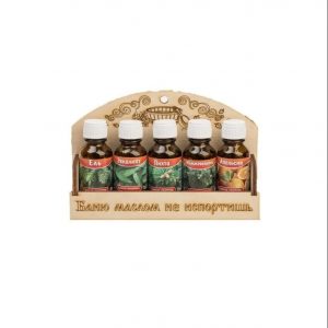 Полка с маслами "Баню маслом не испортишь"