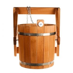 Обливное ведро 15л липа мореное с пласт вставкой