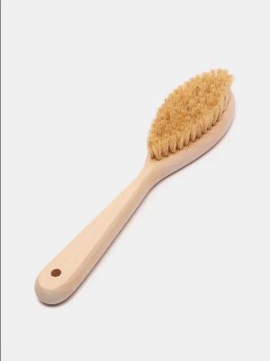 Щетка банная с ручкой мини натуральная щетина