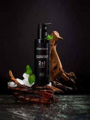 Охлаждающий шампунь-гель 2 в 1 после бани с ментолом Woodson