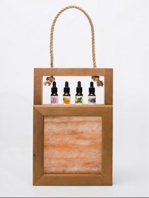 Полка для масел из термолипы и розовой соли 36х25см