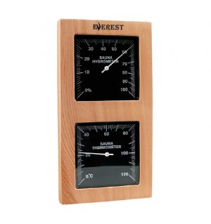 Термогигрометр Эверест вертикаль кедр Black