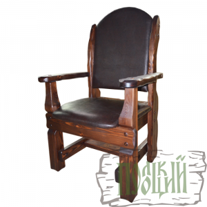 Кресло "Купец" (710*620*Н1170) Кожа (Неаполитанский Орех)