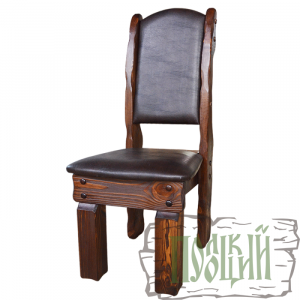Стул "Купец" (440*500*Н1130) Кожа (Неаполитанский Орех)
