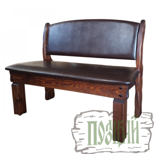 Скамья "Купец" (1600*520*Н900) Кожа (Неаполитанский Орех)