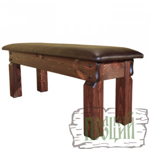 Лавка "Медведь" (1600*400*Н460) Кожа (Неаполитанский Орех)