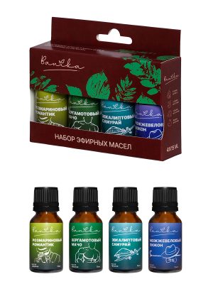 набор масел эфирных "Banika" (эвкалипт, бергамот, можжевельник,розмарин)