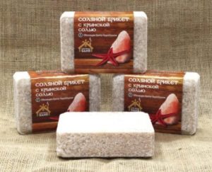 Соляной брикет 1.35кг "Крымская розовая соль"