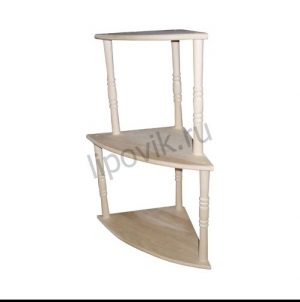 Полка угловая 3 яруса (с балясинами)