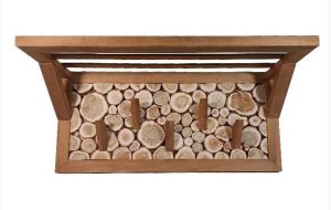 Вешалка из можжевельника и термолипы с полкой 5 кр. 740х340мм